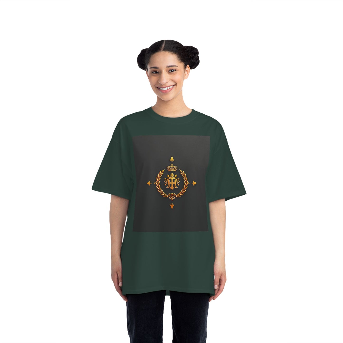 Stylish Gold Emblem T-Shirt, Casual Tee, Unique Gift, Everyday Wear, Graphic Shirt, Fashion Statement - Gold Crest