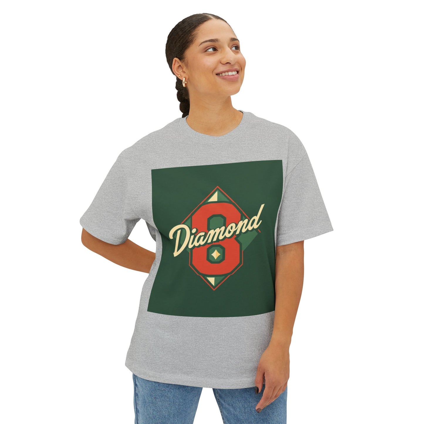 Diamond Oversized Boxy Tee | Casual Streetwear, Gift for Him/Her, 90s Retro Style, Fashion Statement, Unique Graphic Tee - Diamond 8