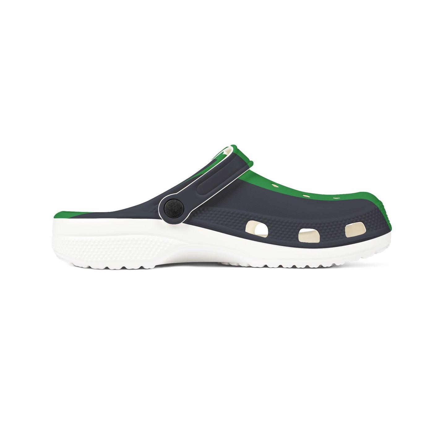 Lunar Midnight & Green-White Striped Stylish EVA Foam Shoes for Comfort, Casual Footwear, Trendy Slip-Ons, Perfect for Summer, Outdoor and Leisure Activities