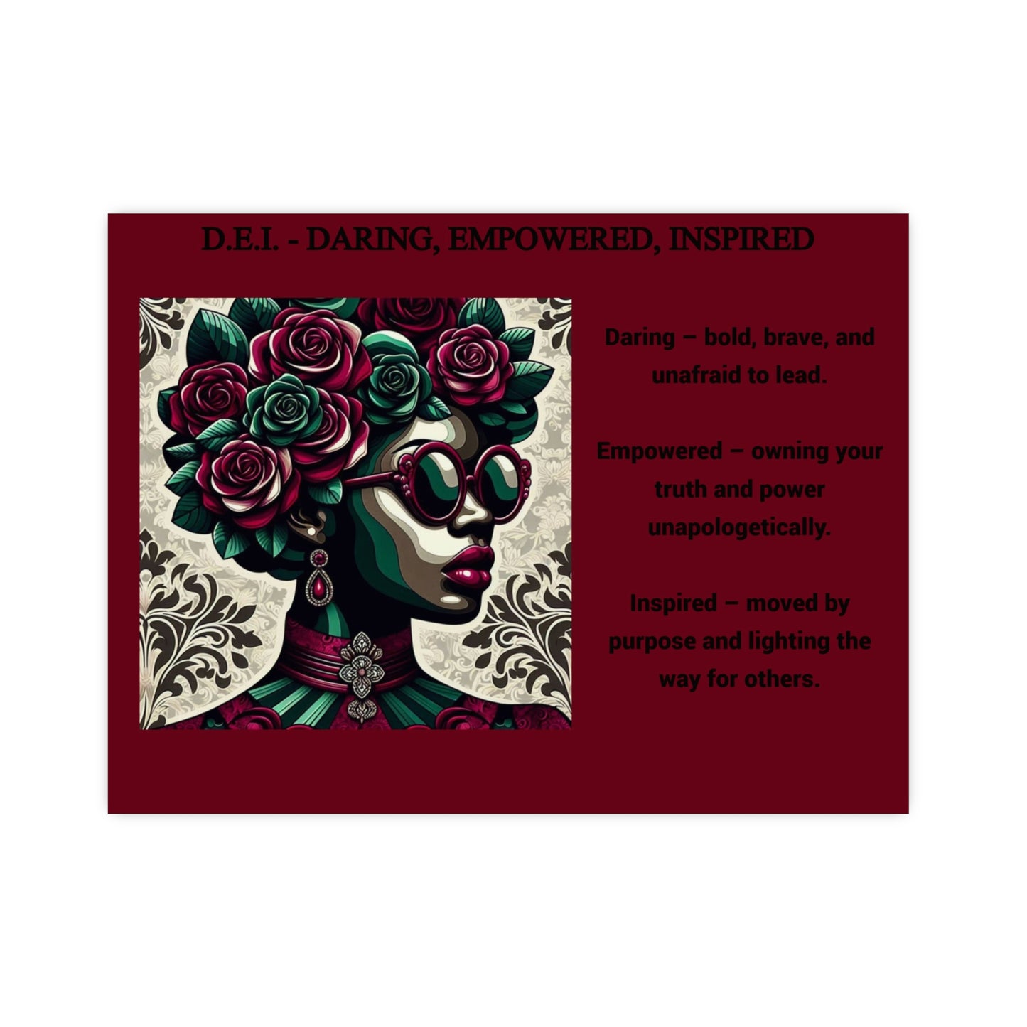 Empowered Woman Matte Poster - Inspirational Art for Home Decor - Daring, Empowered, Inspired