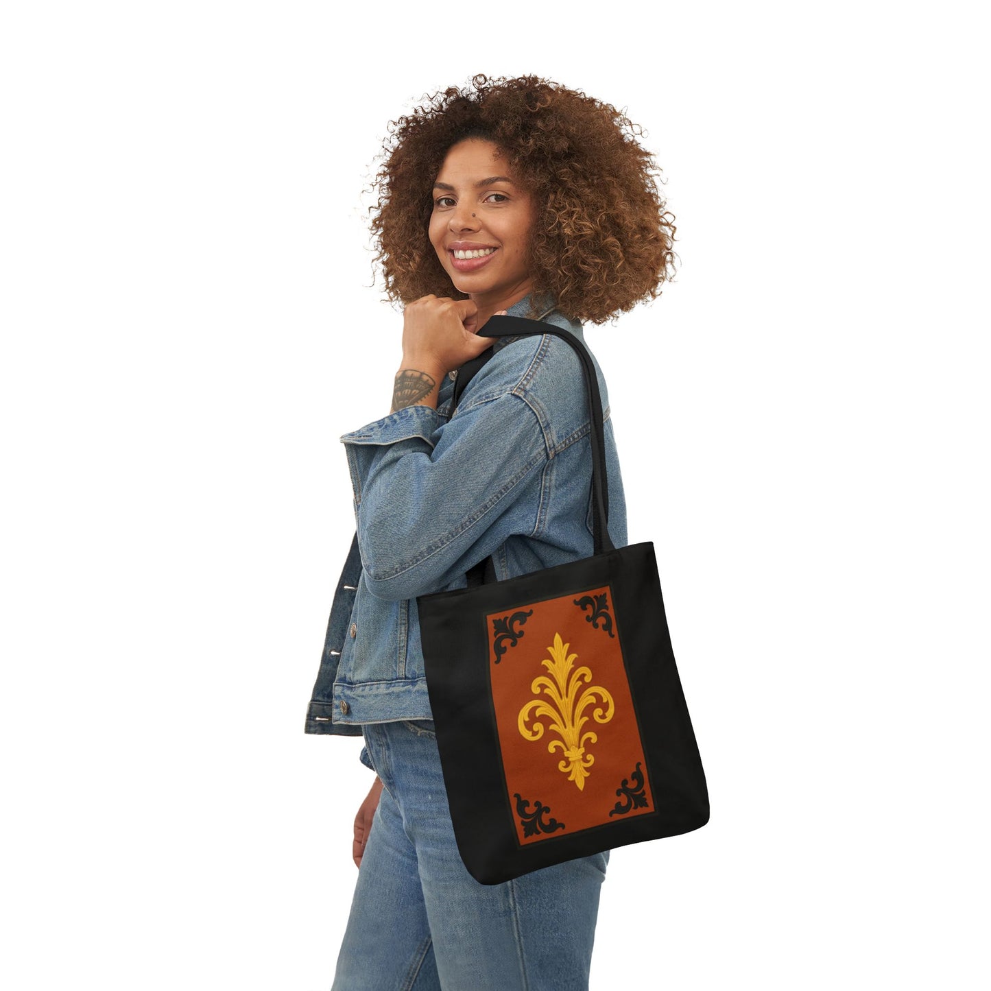Dusk Terracotta Baroque Canvas Tote — Vintage Baroque Pattern