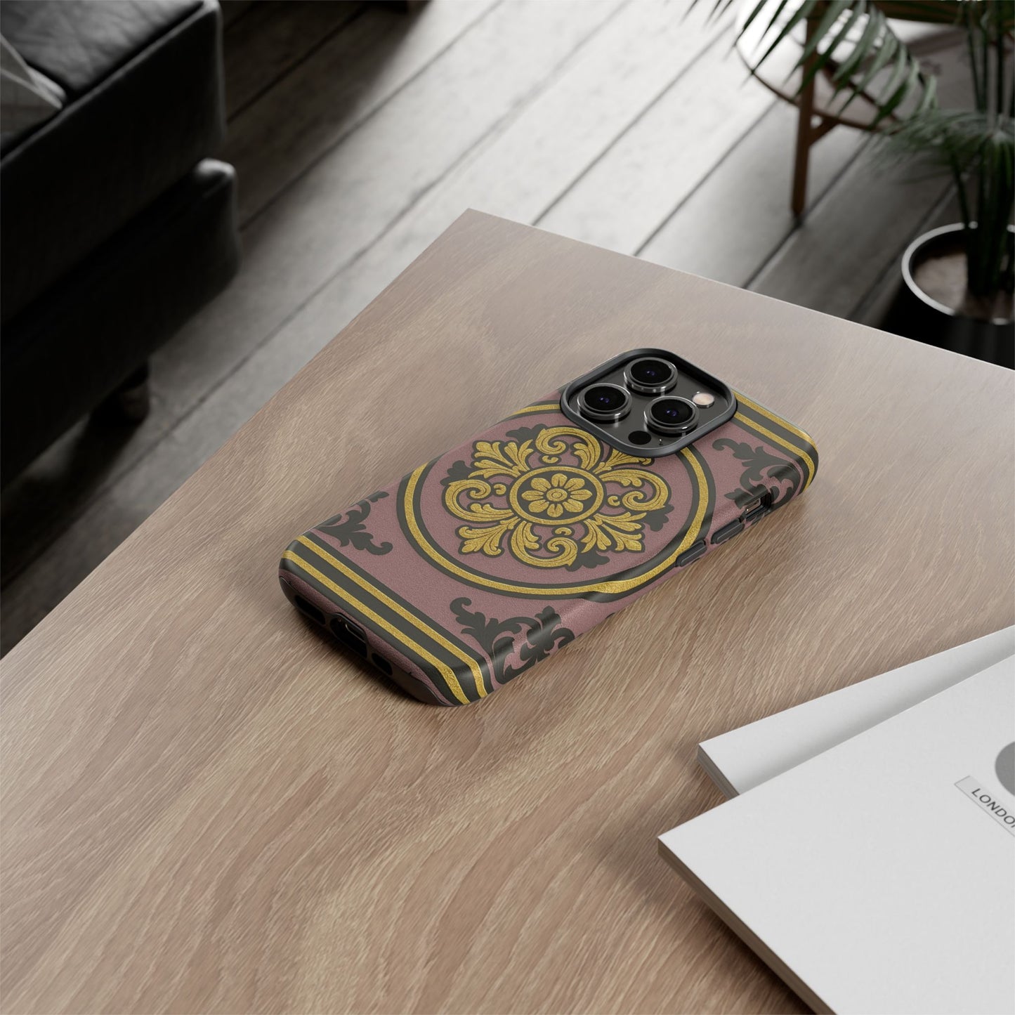 Gilded Mauve With Gold-Black Baroque Tough Cases