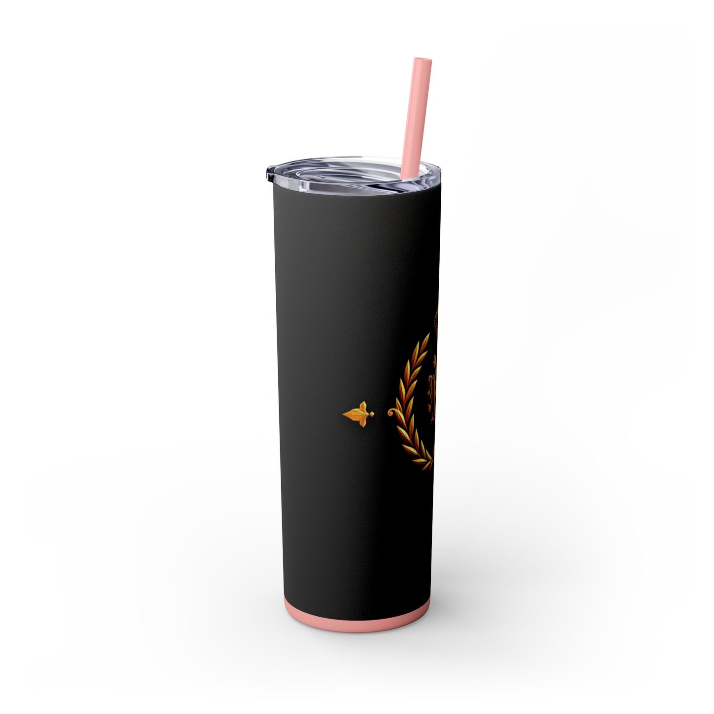 Elegant Gold Crown Skinny Tumbler with Straw, 20oz - Stylish Drinkware for Every Occasion, Royal Inspired, Ideal Gift for Her - Gold Crest
