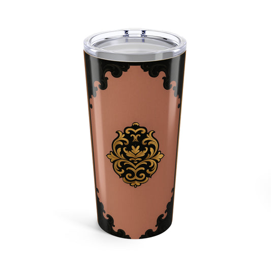 20oz Elegant Mauve & Black-Gold Baroque Tumbler — Travel Cup