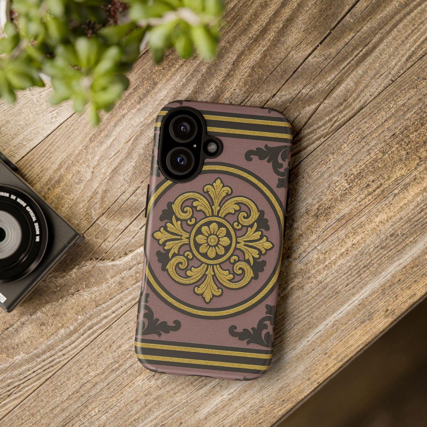 Gilded Mauve With Gold-Black Baroque Tough Cases