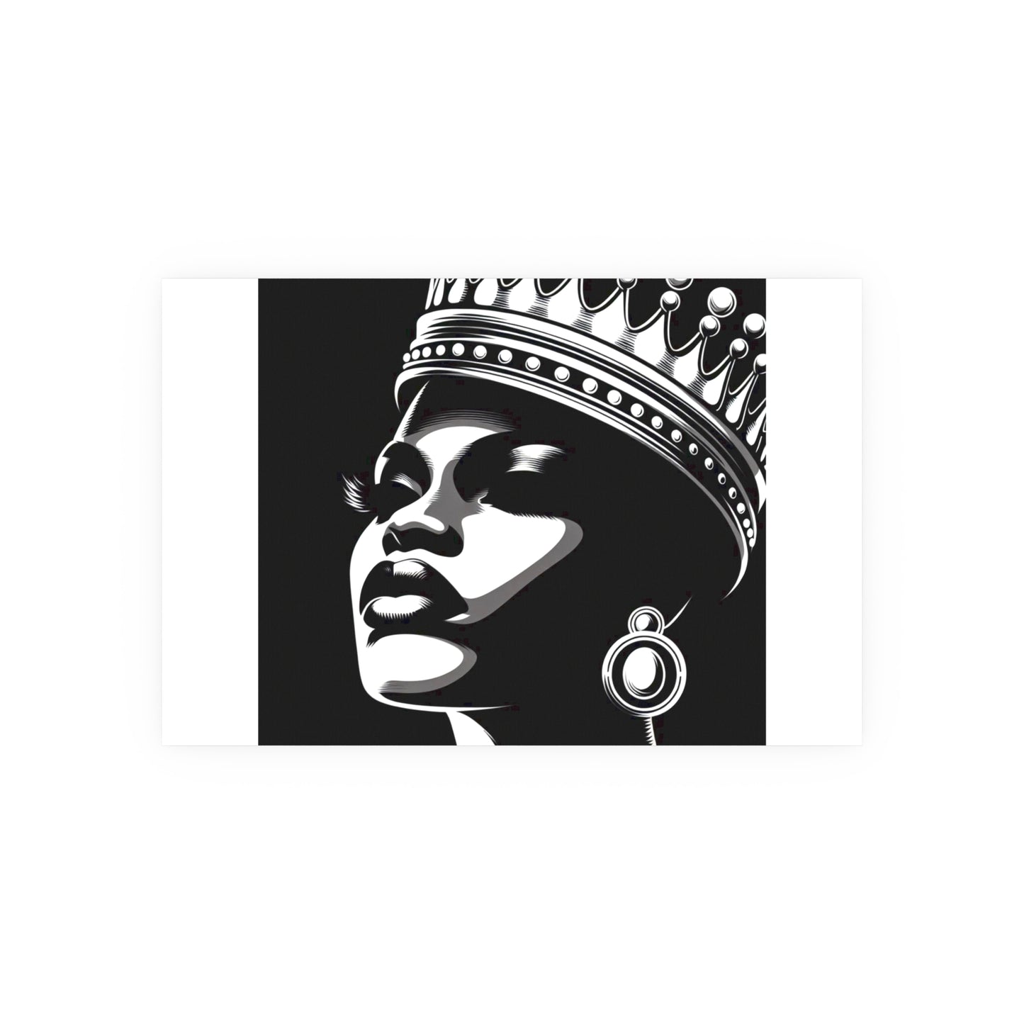 Elegant Crowned Queen Poster - Black & White Art Print, Wall Decor, Home Aesthetic, Gift Idea, Birthday, Celebrations
