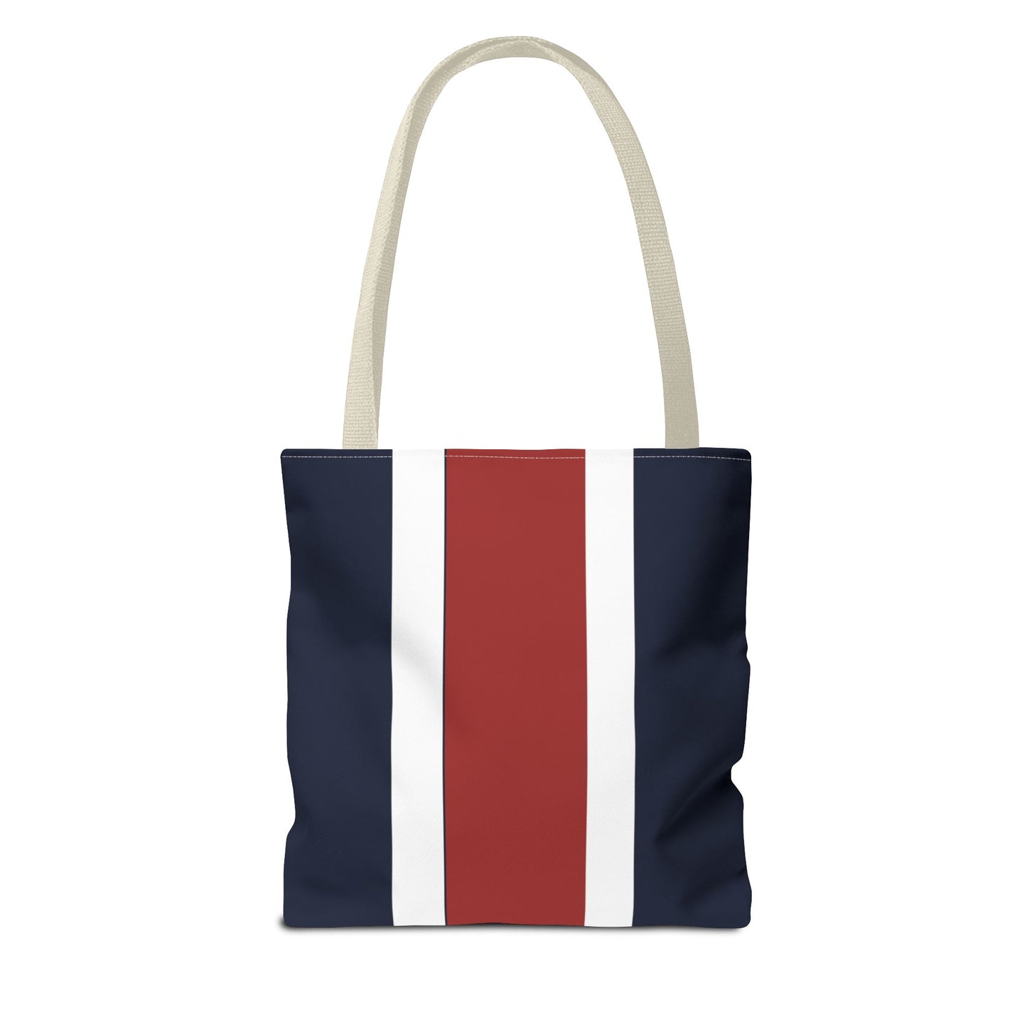 Lunar Midnight & Red-White Striped Tote Bag, Summer Beach Bag, Casual Shopping Tote, Patriotic Gift for Her, Travel Accessory