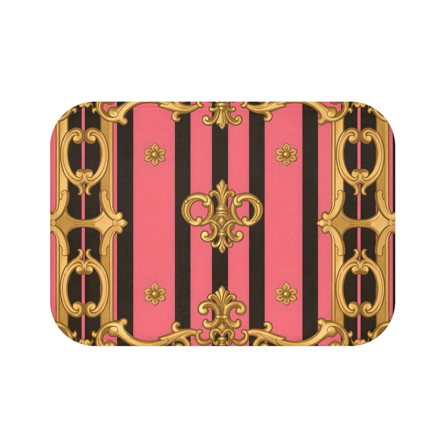 Elegant Pink and Gold Bath Mat, Luxurious Bathroom Décor, Stylish Home Accessory, Perfect for Gifting, Fashionable Décor Idea