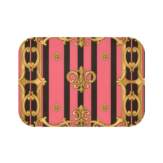 Elegant Pink and Gold Bath Mat, Luxurious Bathroom Décor, Stylish Home Accessory, Perfect for Gifting, Fashionable Décor Idea