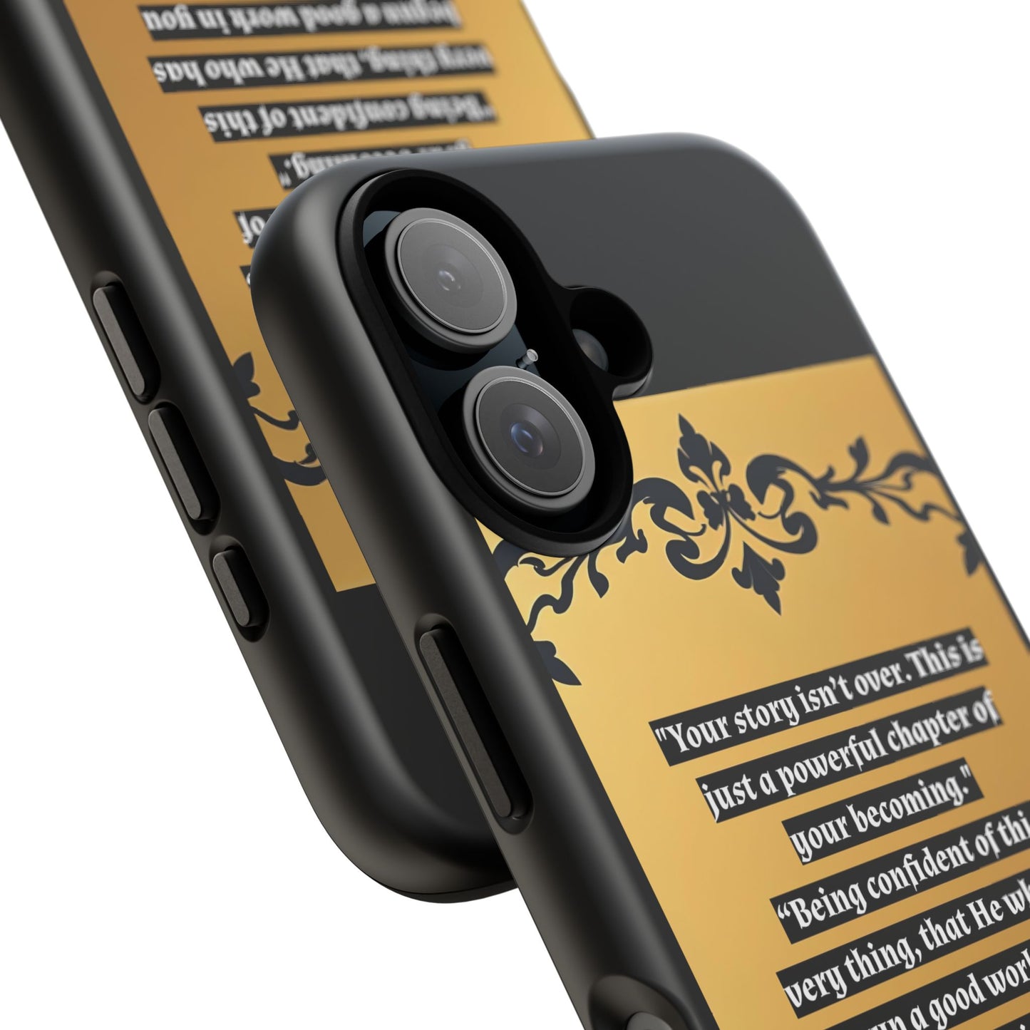 Elegant Floral Motif Phone Case - Tough Cases with Vintage Design - "Your story isn't over"