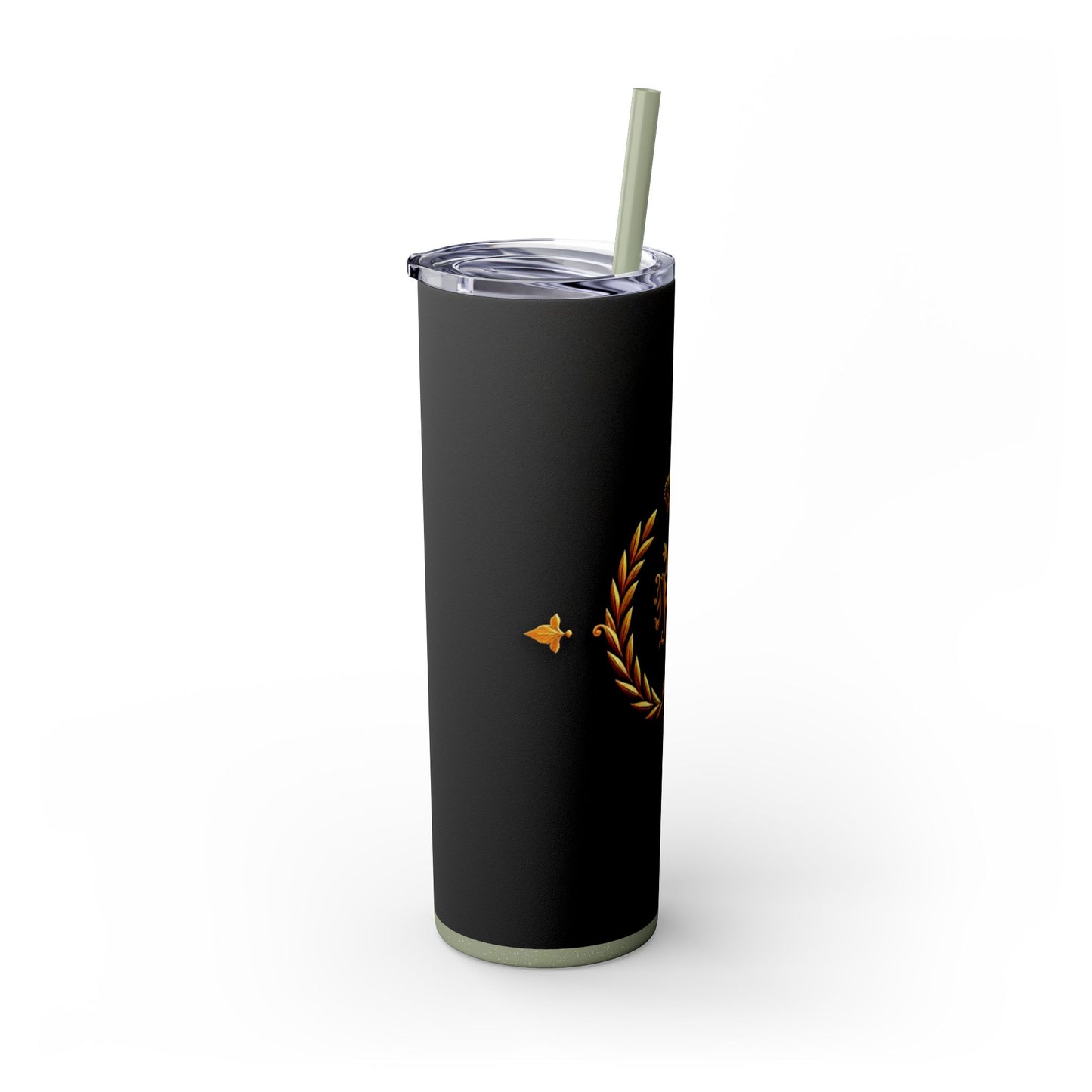 Elegant Gold Crown Skinny Tumbler with Straw, 20oz - Stylish Drinkware for Every Occasion, Royal Inspired, Ideal Gift for Her - Gold Crest