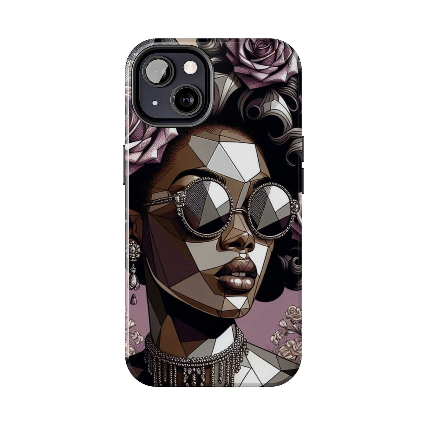 Chic Geometric Phone Case, Stylish Tough Case for Women, Unique Gift, Floral Design, Modern Accessories for Everyday Use - Lilac Baroque Lady