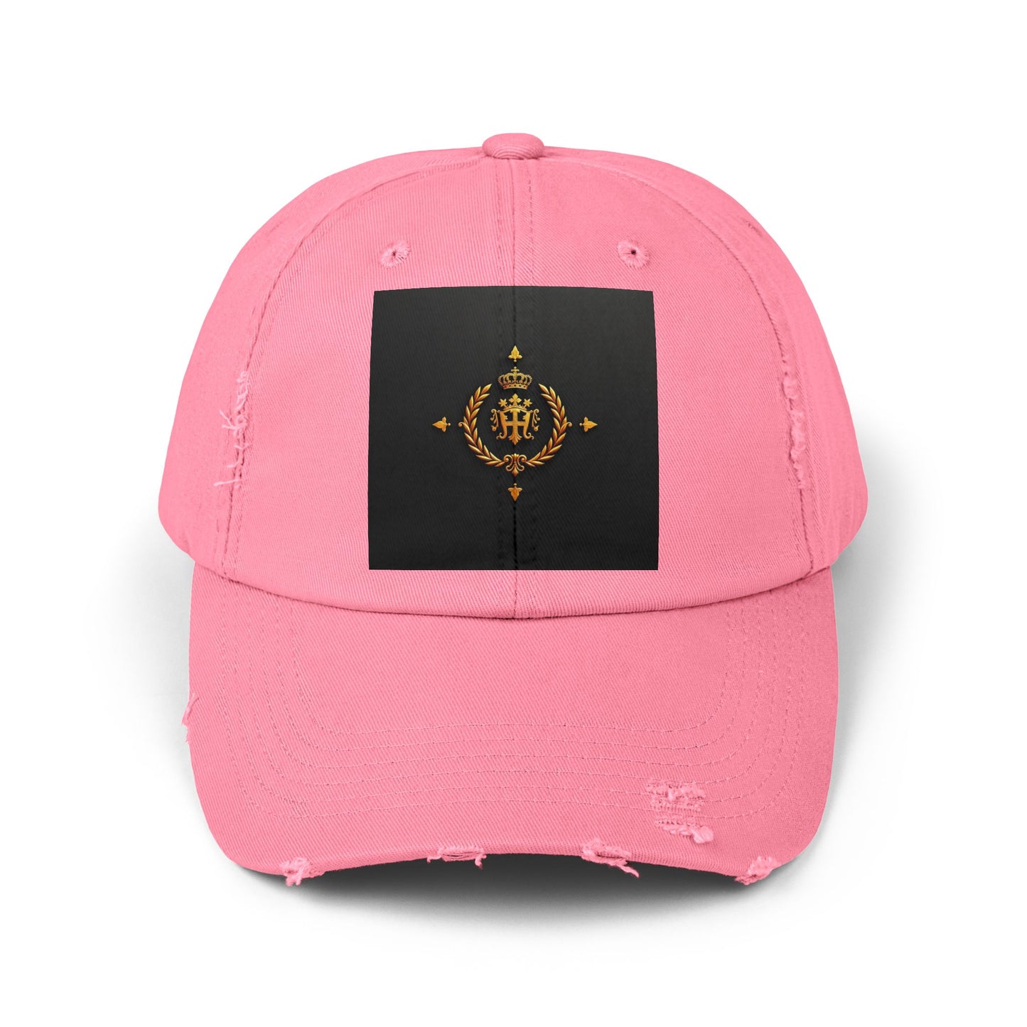 Stylish Distressed Cap with Unique Design | Casual Headwear, Everyday Accessory, Trendy Gift, Outdoor Lifestyle - Gold Crest