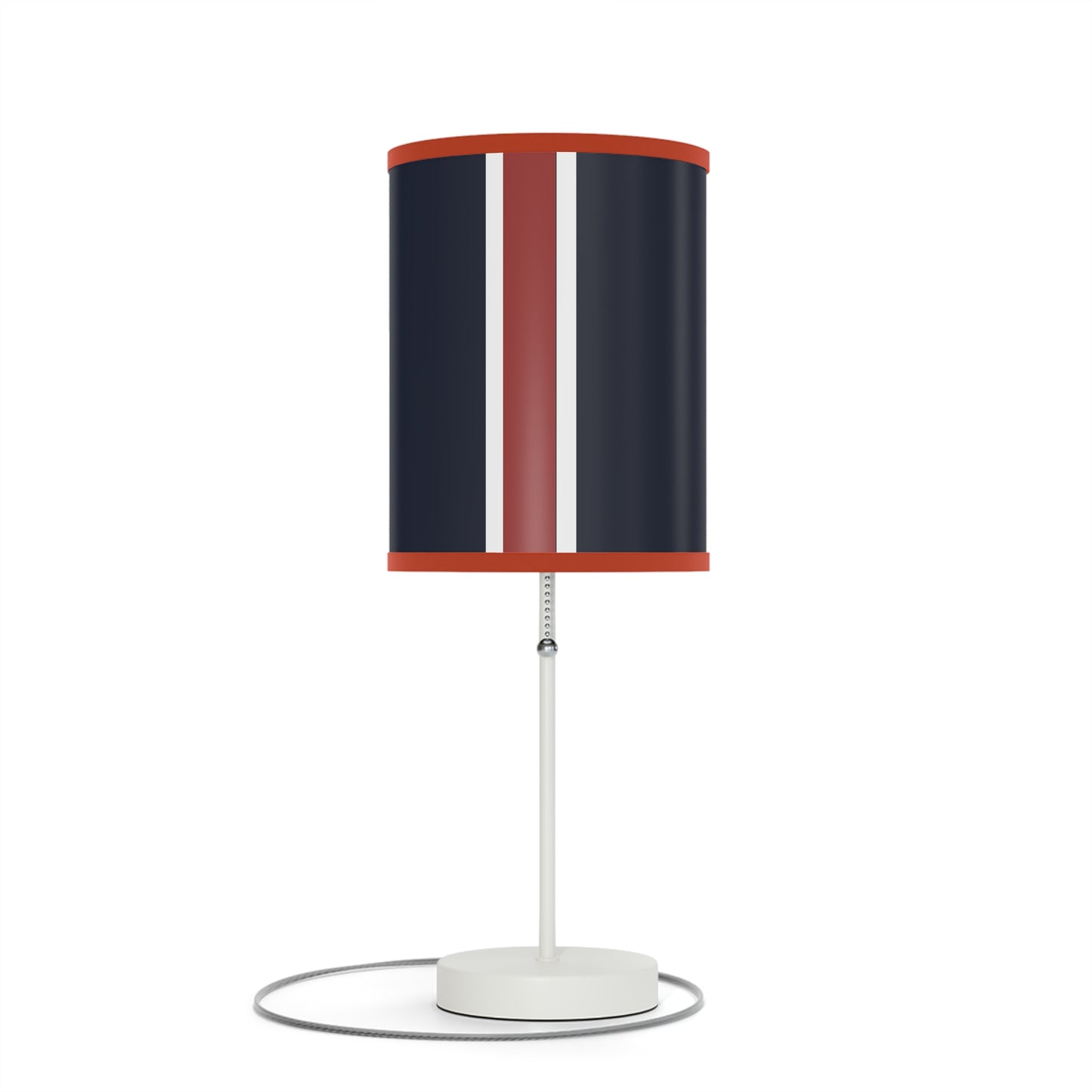 Lunar Midnight & Red-White Striped Stylish Table Lamp, Modern Home Decor, Bedroom Lighting, Unique Gift for Her, Desk Illumination