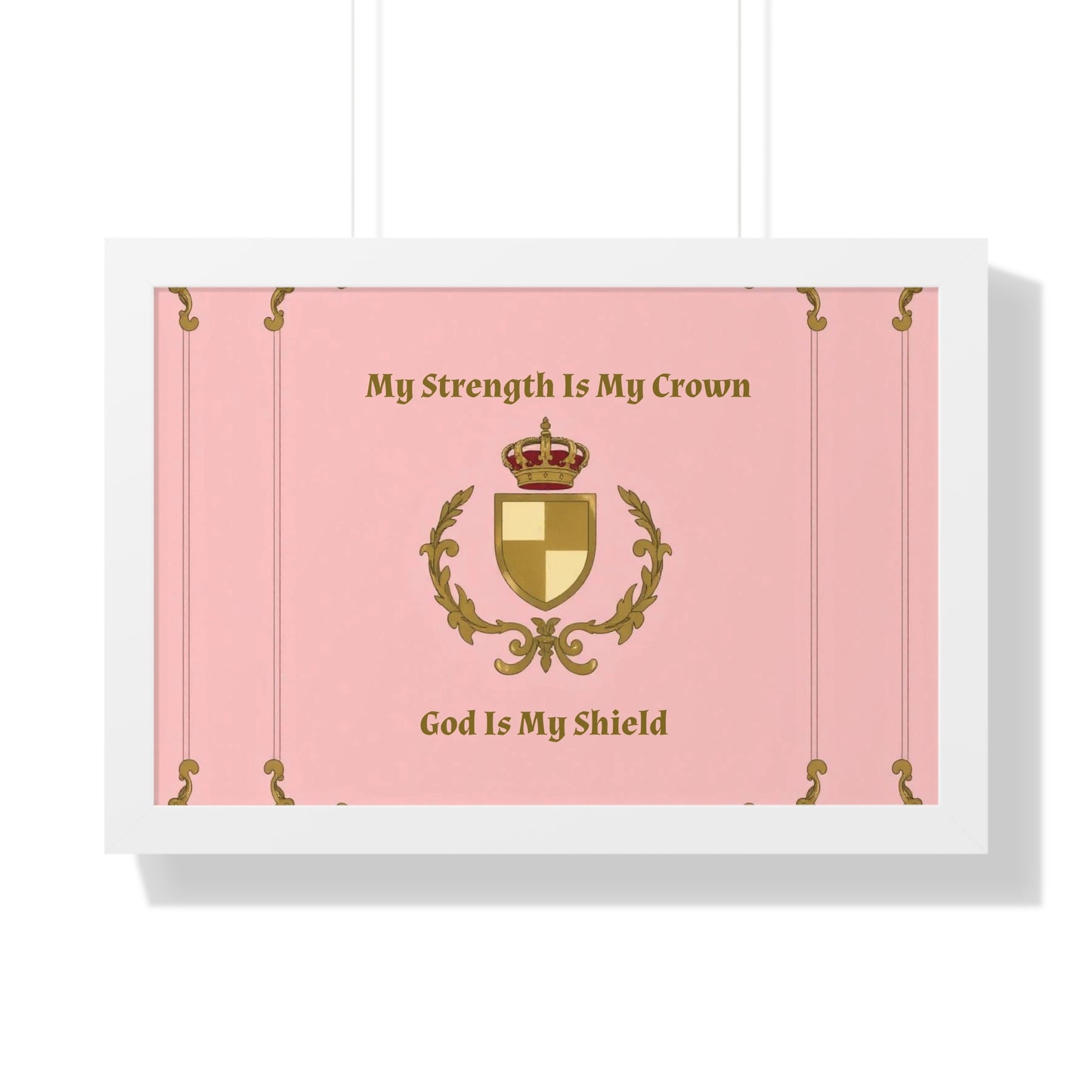 Crest & Crown Spiritual Quote Empowering Framed Poster, Inspirational Wall Art, Crown Design, Home Decor, Motivational Gift, Bible Verse Decoration