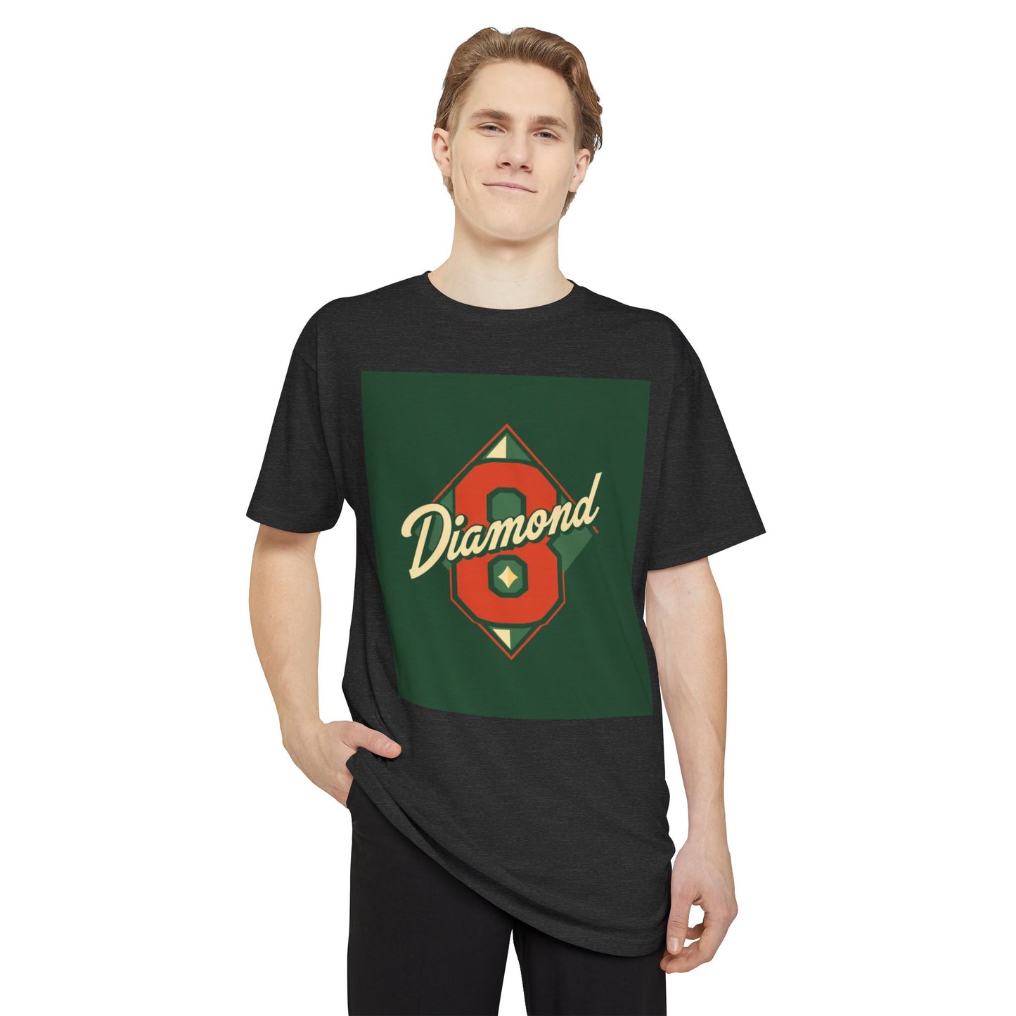 Urban Vibe Long Body Tee, Trendy Graphic T-Shirt, Unisex Streetwear Top, Casual Everyday Wear, Perfect for Gifts - Diamond 8
