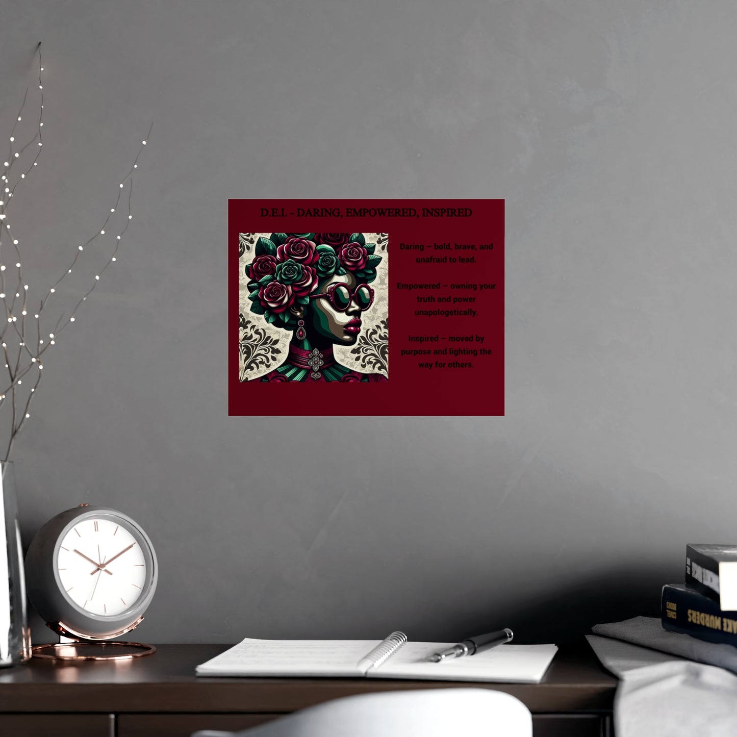 Empowered Woman Matte Poster - Inspirational Art for Home Decor - Daring, Empowered, Inspired