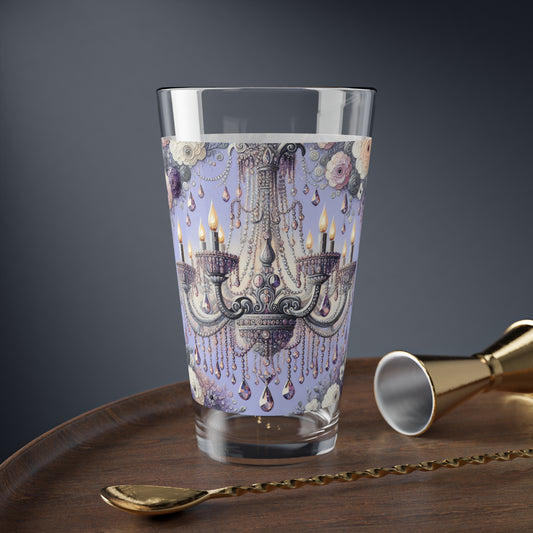 Charming Floral Chandelier Glass, Elegant Drinking Vessel, Perfect for Special Occasions, Floral Home Decor, Gift for Hostess - Lilac Jeweled Chandelier