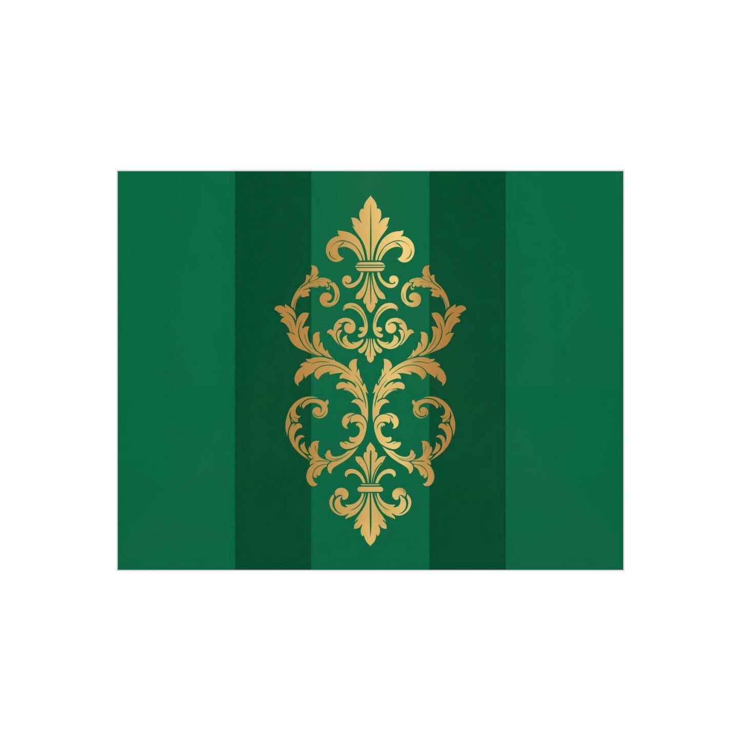 Gold Baroque Green Striped Foam Board Wall Art — Elegant Decorative Plaque