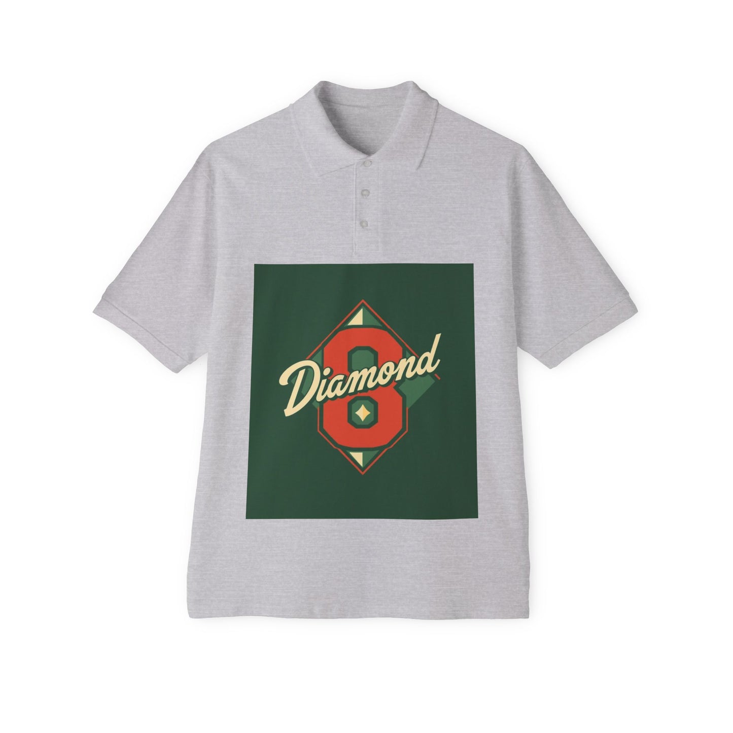 Vintage Baseball Diamond Polo Shirt, Men's Golf Shirt, Casual Summer Polo - Diamond 8