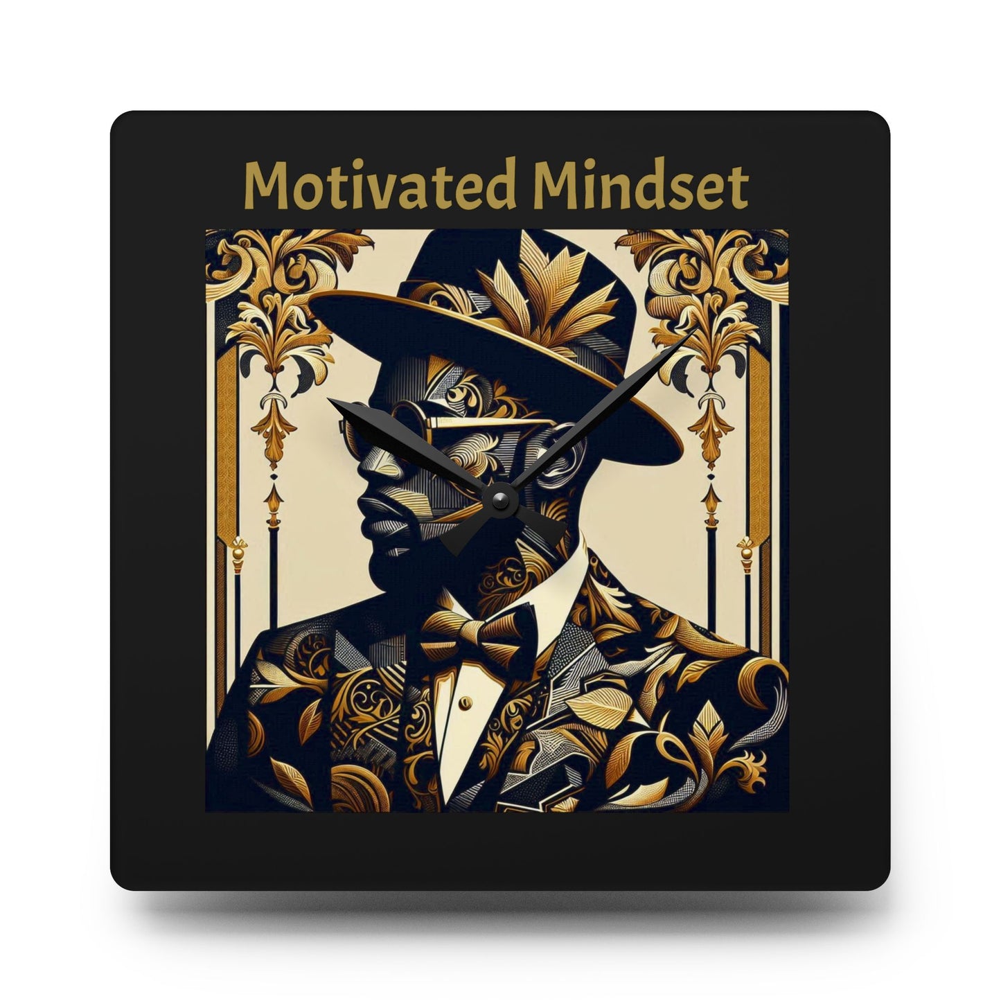 Stylish Motivated Mindset Wall Clock - Inspirational Decor for Office, Home, Motivation Gift, Modern Design, Unique Wall Art