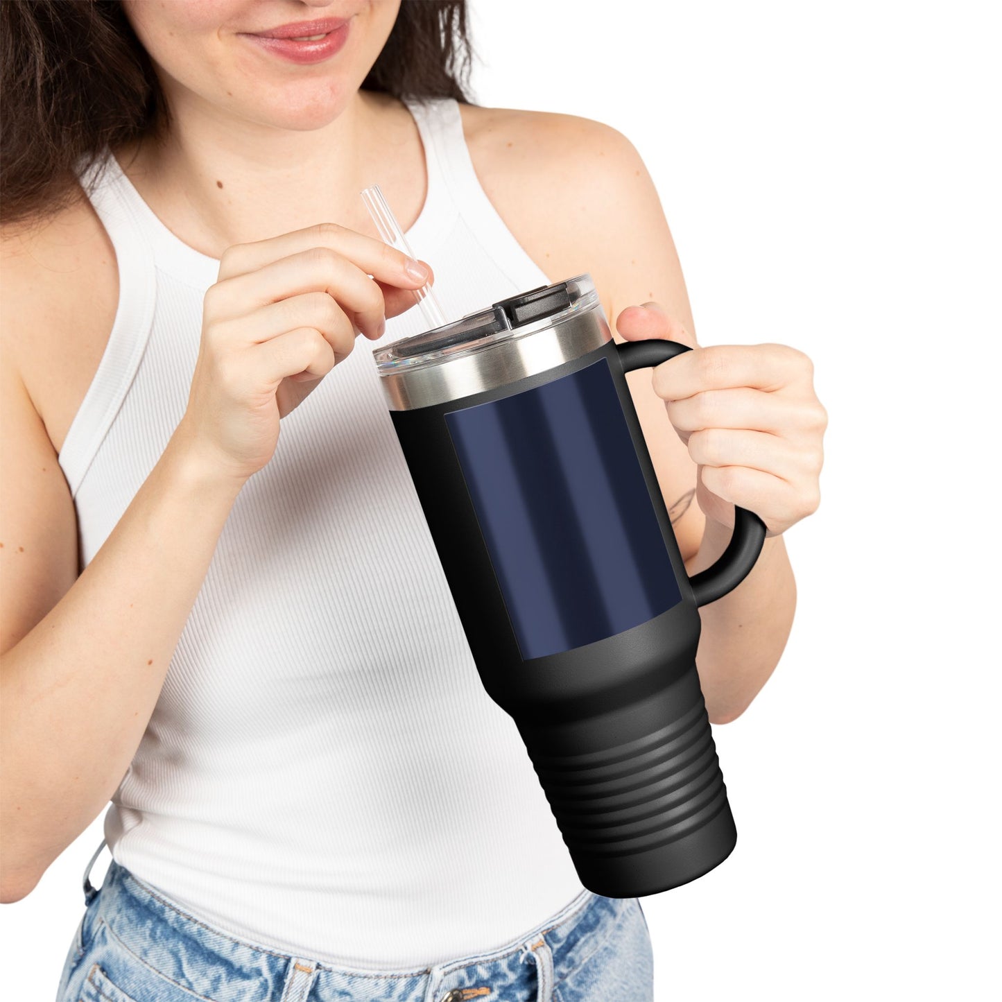 Lunar Midnight 40oz Insulated Travel Mug, Perfect for Coffee Lovers, Customizable Drinkware for Road Trips, Personalized Gift for Teachers, Durable