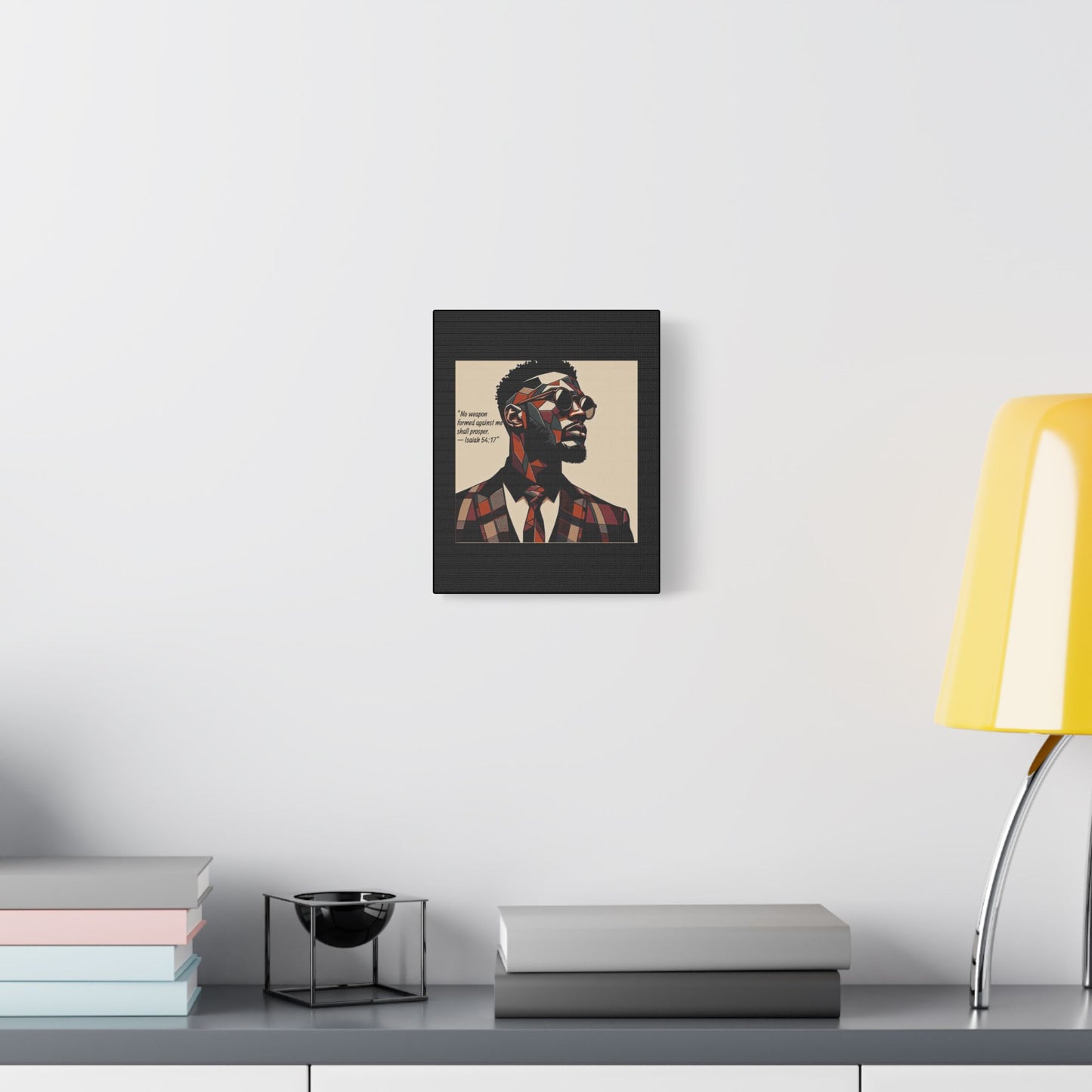Afro Art Print Canvas, Wall Decor, Satin Stretched Canvas, African American Art, Office Decor, Home Decor - Isaiah 54:17