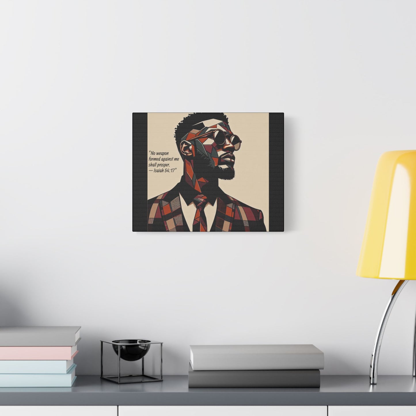 Afro Art Print Canvas, Wall Decor, Satin Stretched Canvas, African American Art, Office Decor, Home Decor - Isaiah 54:17
