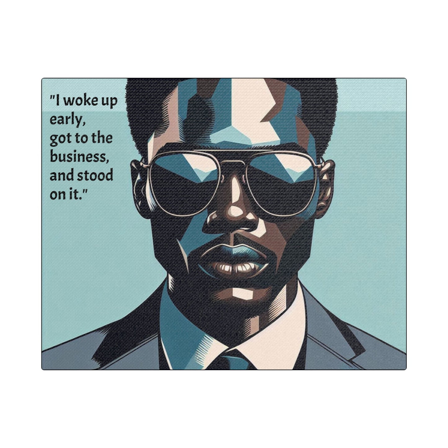 Afro Art Print Canvas, Wall Decor, Satin Stretched Canvas, African American Art, Office Decor, Home Decor - "I woke up early"