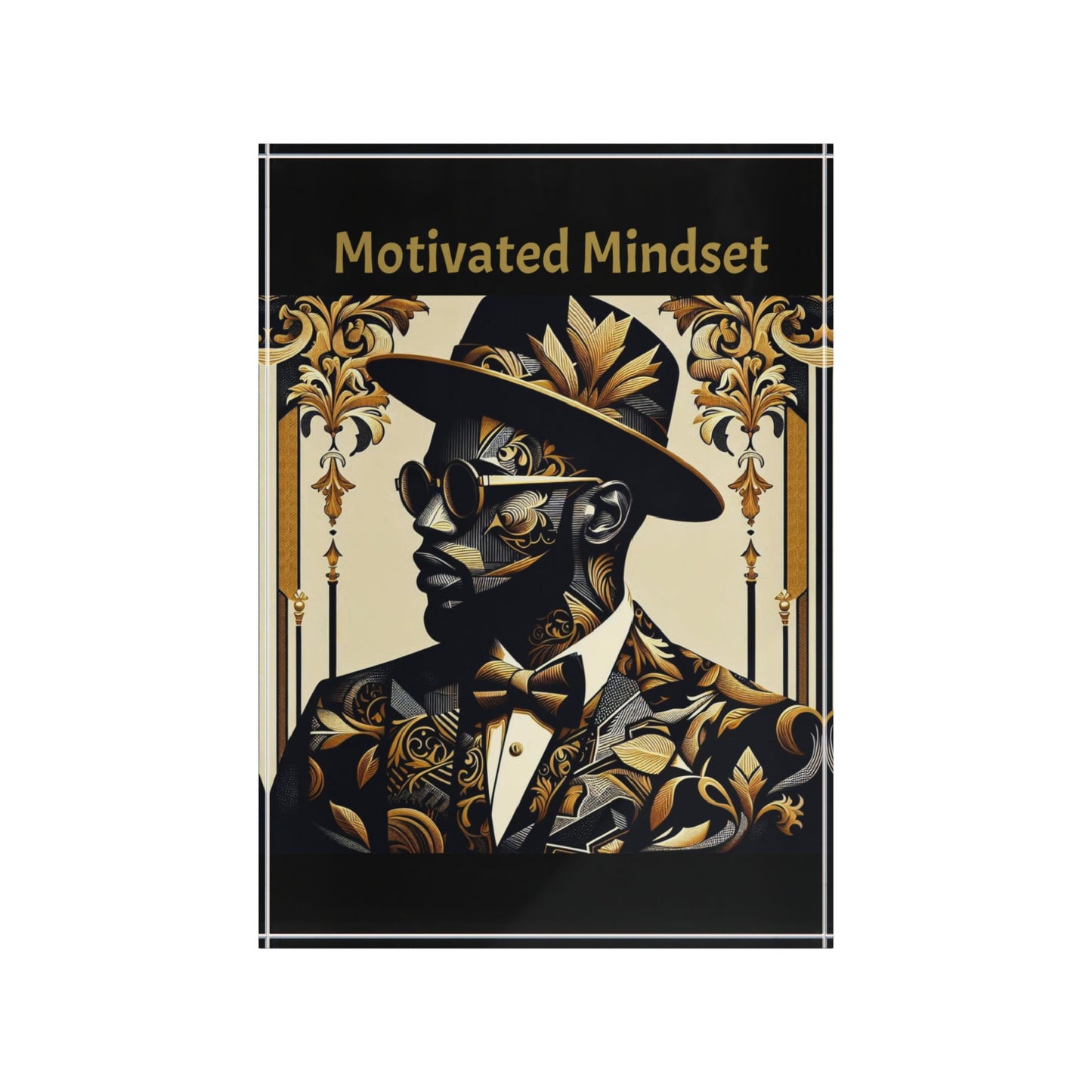 Stylish Photo Block Decor, Modern Home Office Accent, Unique Gift for Him, Wall Art Display, Masculine Decor - Motivated Mindset