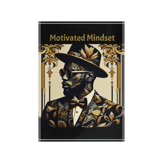 Stylish Photo Block Decor, Modern Home Office Accent, Unique Gift for Him, Wall Art Display, Masculine Decor - Motivated Mindset