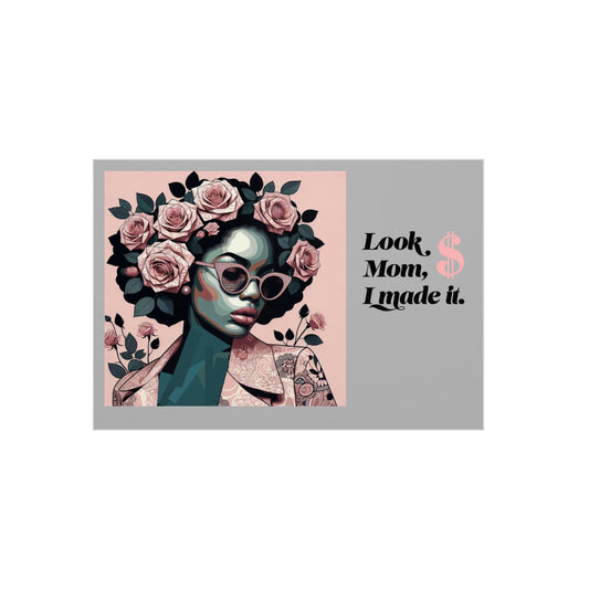 Chic Motivational Foam Board Art | Look Mom, I Made It | Inspirational Wall Decor, Home Office Decor, Gift for Mom, Affirmation Art