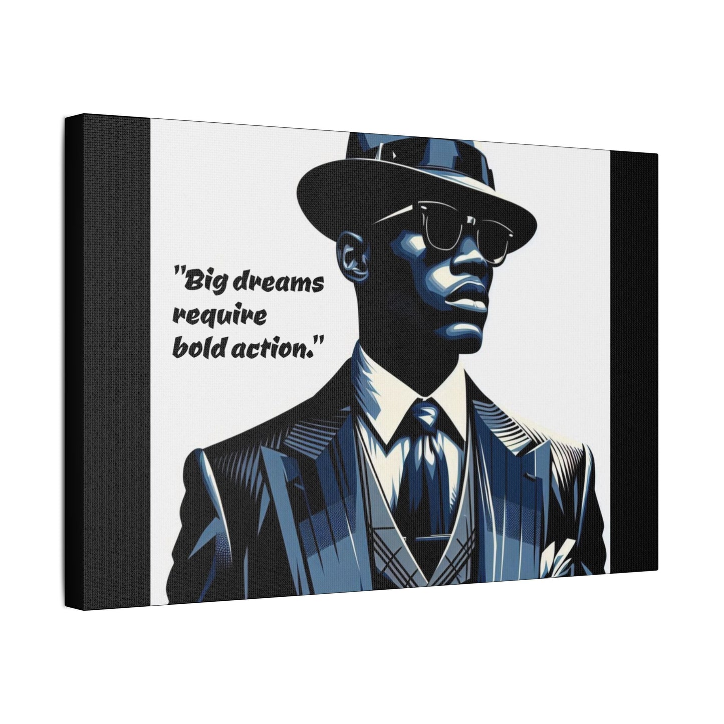 Afro Art Print Canvas, Wall Decor, Satin Stretched Canvas, African American Art, Office Decor, Home Decor - "Big dreams require bold action."