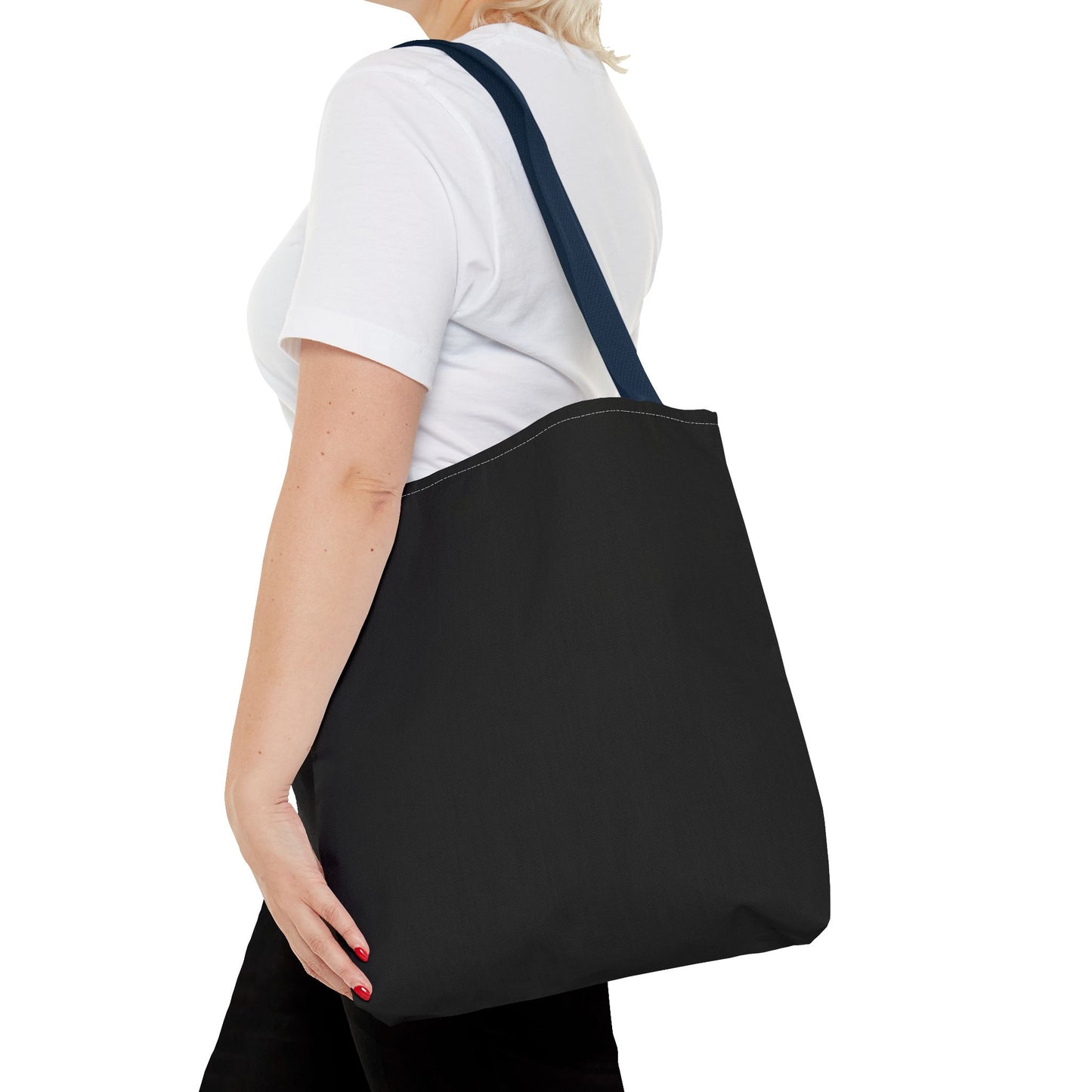 Stylish Black All-Over Print Tote Bag, Eco-Friendly Shopping Bag, Beach Tote, Gift for Her, Everyday Carryall