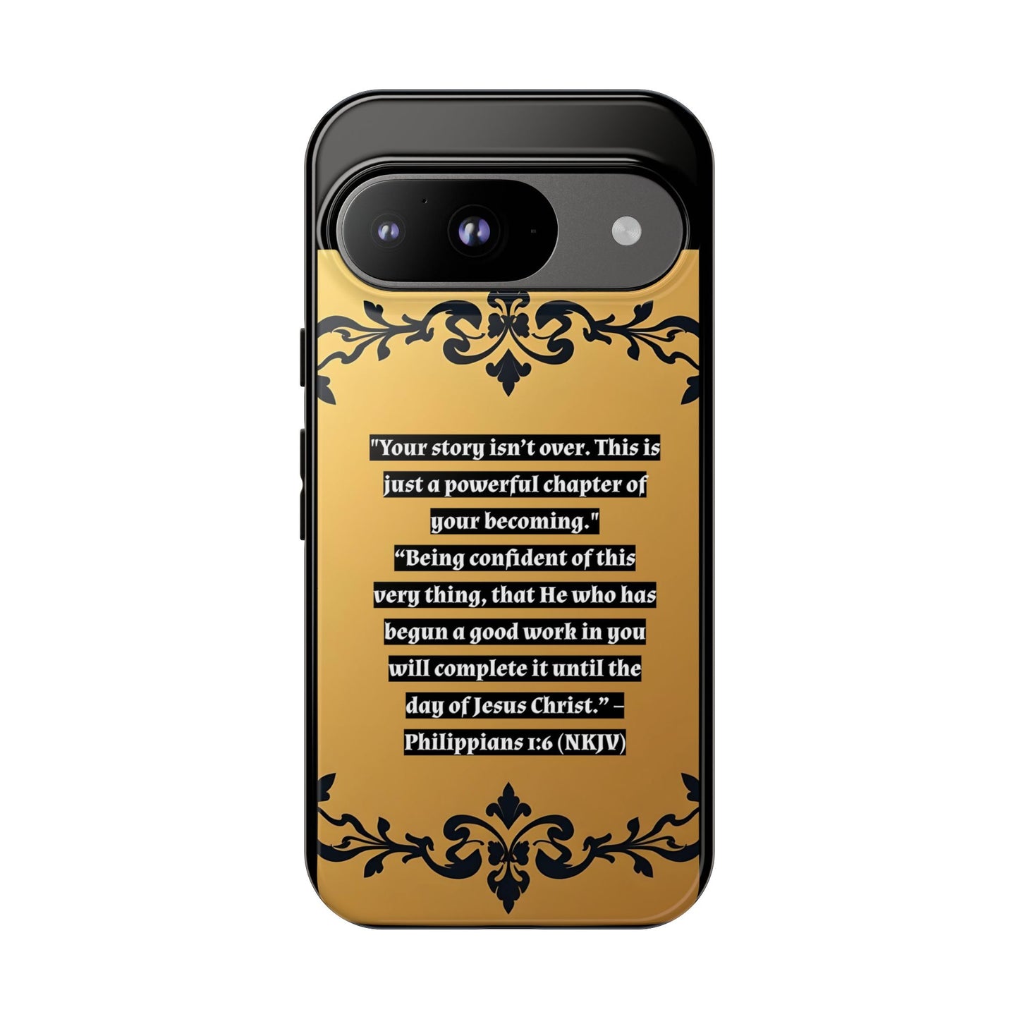 Elegant Floral Motif Phone Case - Tough Cases with Vintage Design - "Your story isn't over"