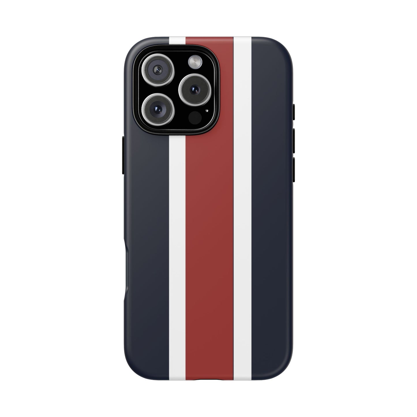 Lunar Midnight & Red-White Striped Stylish Phone Case - Tough Cases, Custom iPhone Cover, Sleek Phone Accessories, Gifts for Him/Her