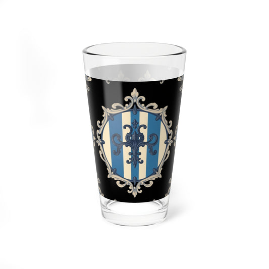 Elegant Blue & Alabaster Striped Baroque Mixing Glass, 16oz | Vintage Barware, Cocktail Lover Gift, Unique Drinkware, Celebration Essential
