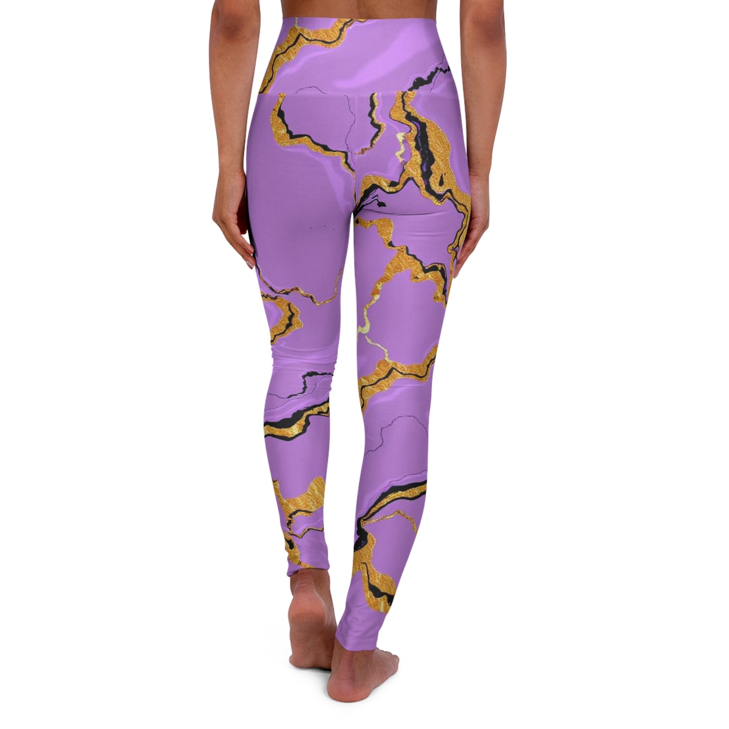 Stylish High Waisted Yoga Leggings, Comfortable Fitness Pants, Trendy Activewear, Perfect for Yoga and Pilates, Unique Marbled Design