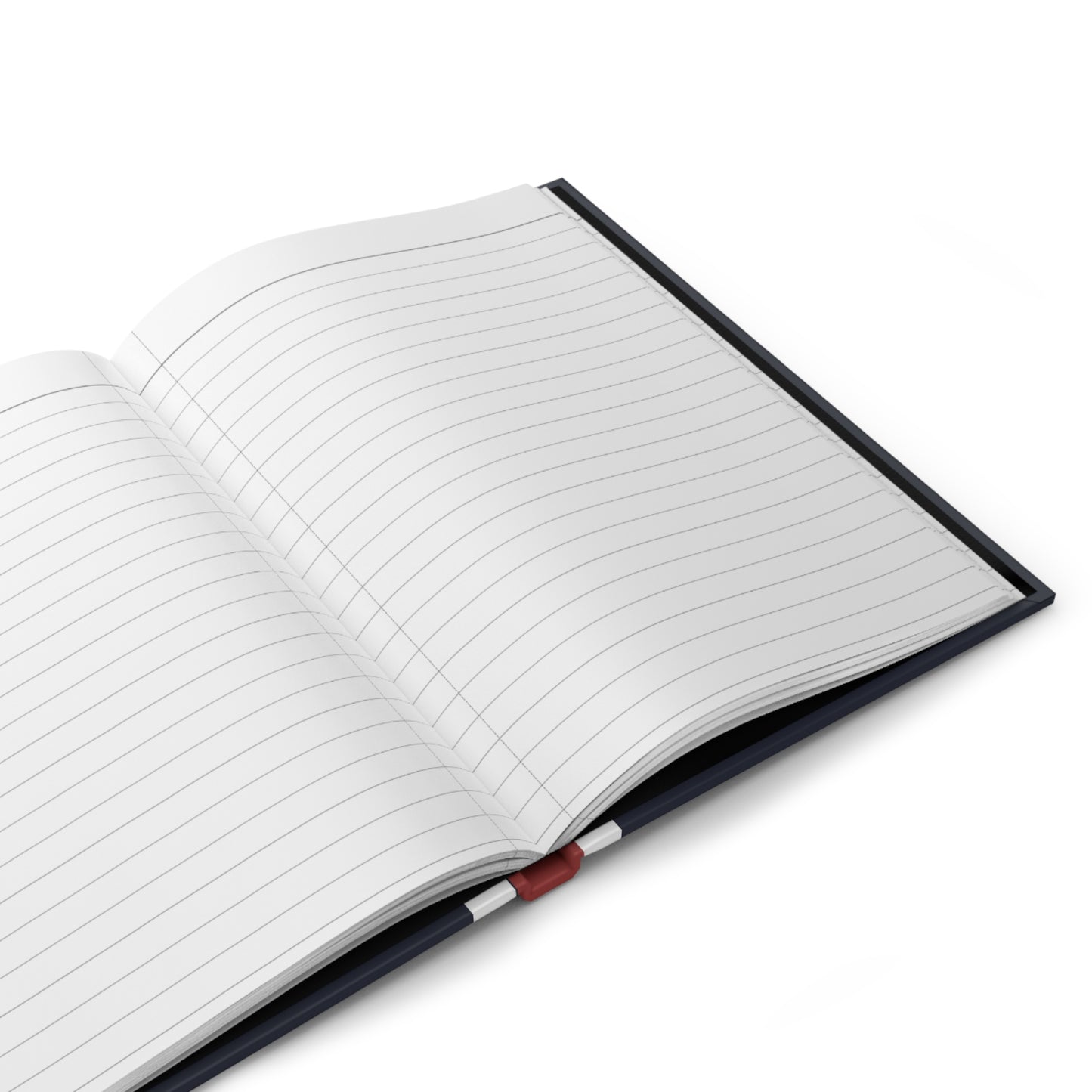 Lunar Midnight & Red-White Striped Elegant Matte Hardcover Journal for Thoughtful Writing, Personalized Gift, Diary, Notebook, Planner, Sketchbook