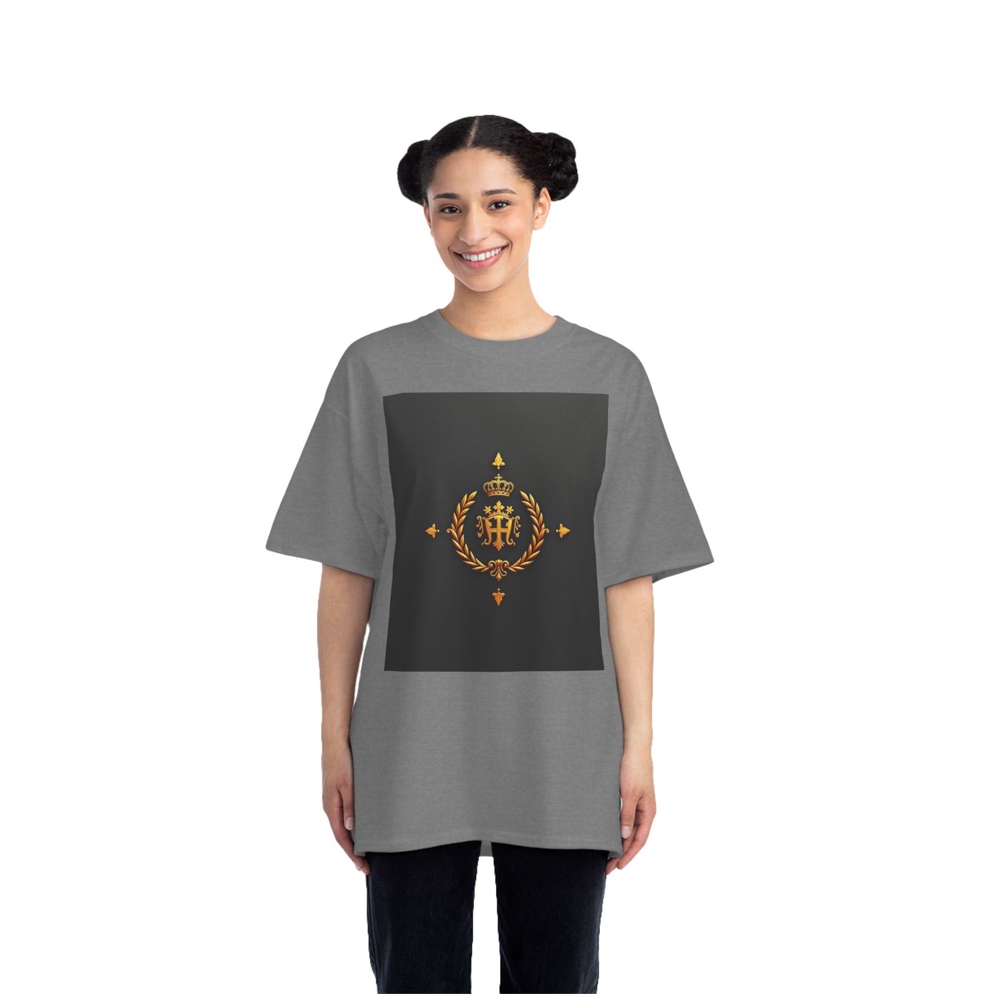 Stylish Gold Emblem T-Shirt, Casual Tee, Unique Gift, Everyday Wear, Graphic Shirt, Fashion Statement - Gold Crest