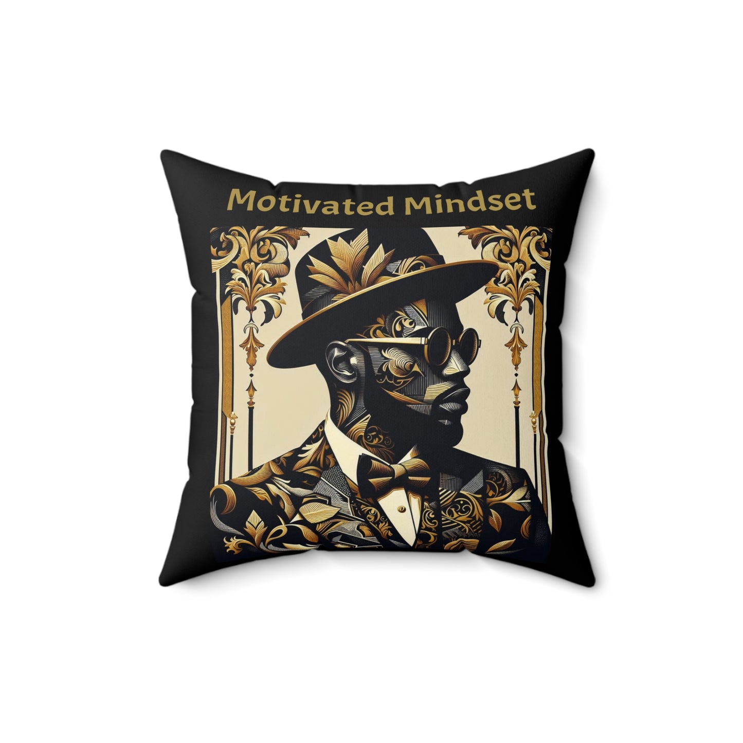 Motivated Mindset Faux Suede Pillow, Inspirational Home Decor, Luxury Cushions for Living Room, Modern Home Accessories