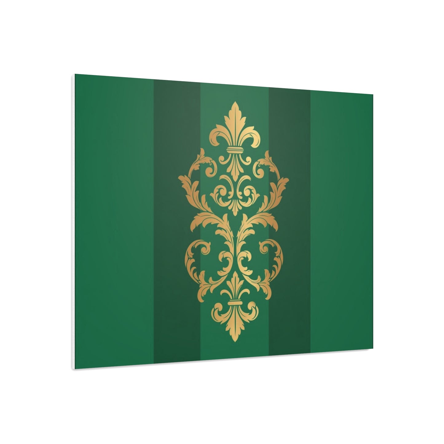 Gold Baroque Green Striped Foam Board Wall Art — Elegant Decorative Plaque