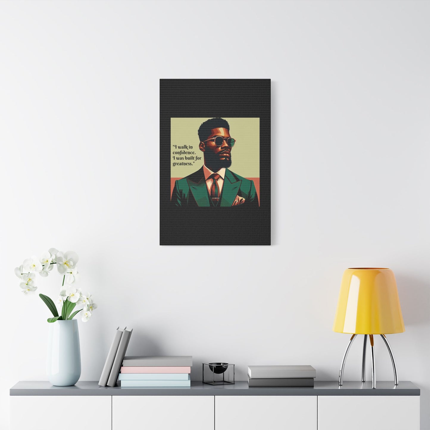 Afro Art Print Canvas, Wall Decor, Satin Stretched Canvas, African American Art, Office Decor, Home Decor - Built For Greatness