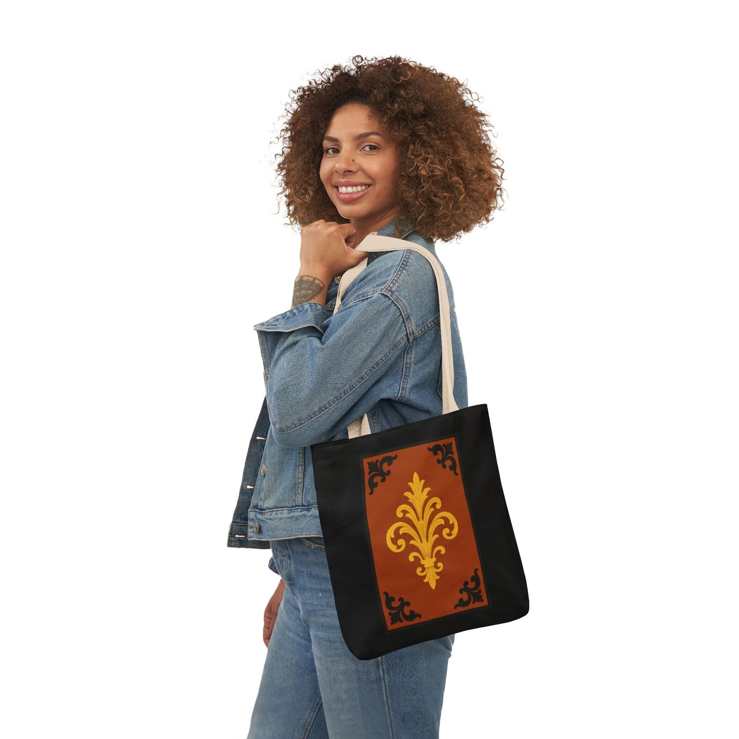 Dusk Terracotta Baroque Canvas Tote — Vintage Baroque Pattern