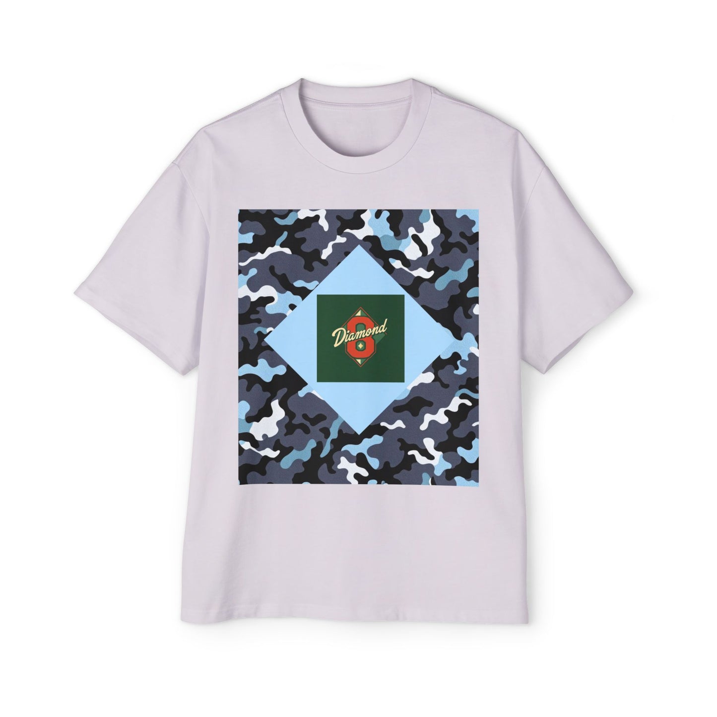 Men's Oversized Camo Tee, Casual Streetwear, Graphic T-Shirt, Trendy Outfit, Gift for Him, Relaxed Fit Top - Camo & Diamond 8
