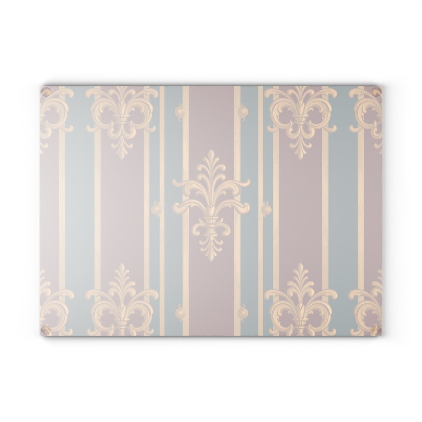Elegant Floral Glass Cutting Board, Kitchen Decor, Home Gift, Cooking Accessory, Housewarming Present  - Burgundy Striped Gold Baroque