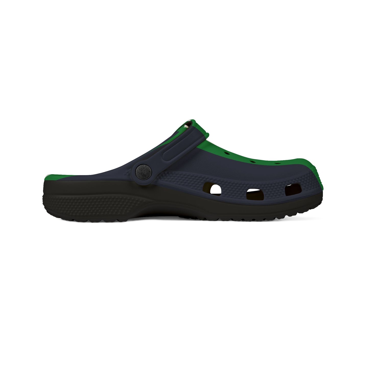 Lunar Midnight & Green-White Striped Stylish EVA Foam Shoes for Comfort, Casual Footwear, Trendy Slip-Ons, Perfect for Summer, Outdoor and Leisure Activities