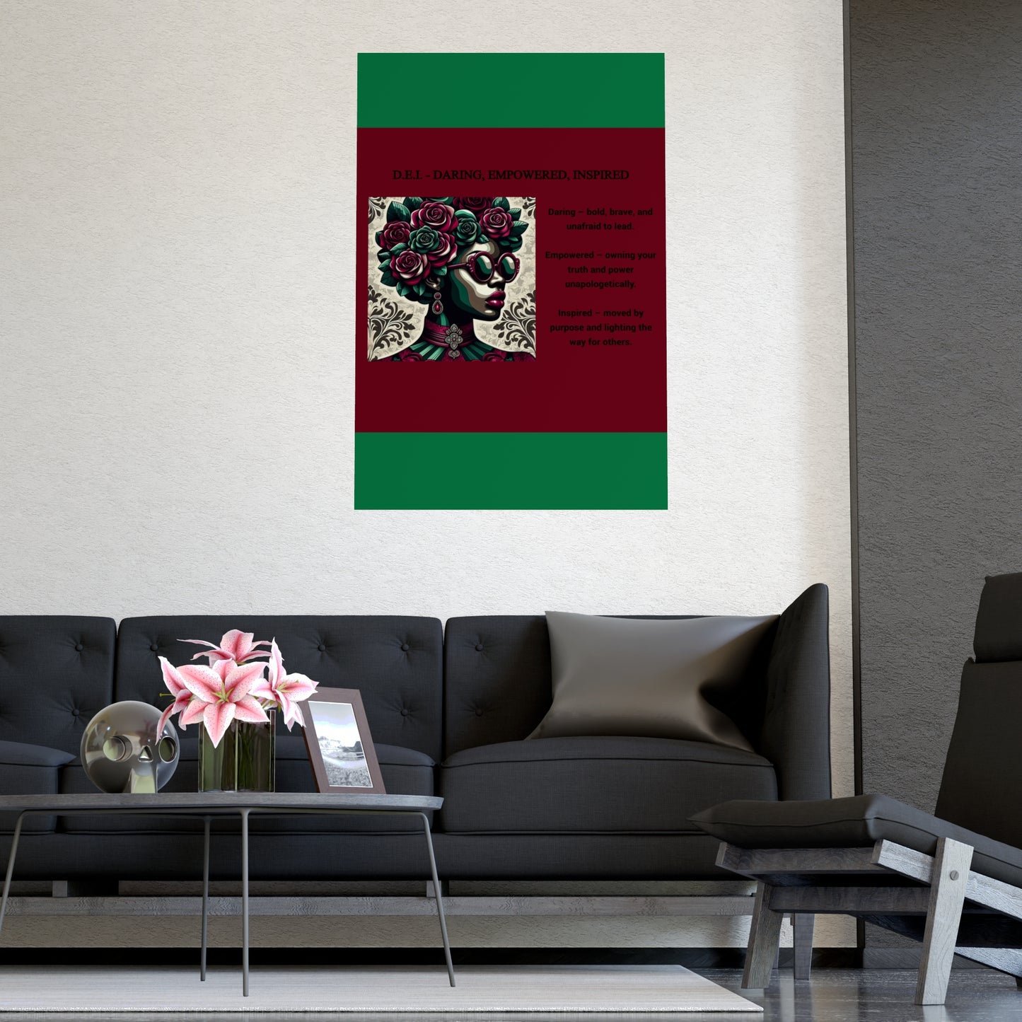 Empowered Woman Matte Poster - Inspirational Art for Home Decor - Daring, Empowered, Inspired