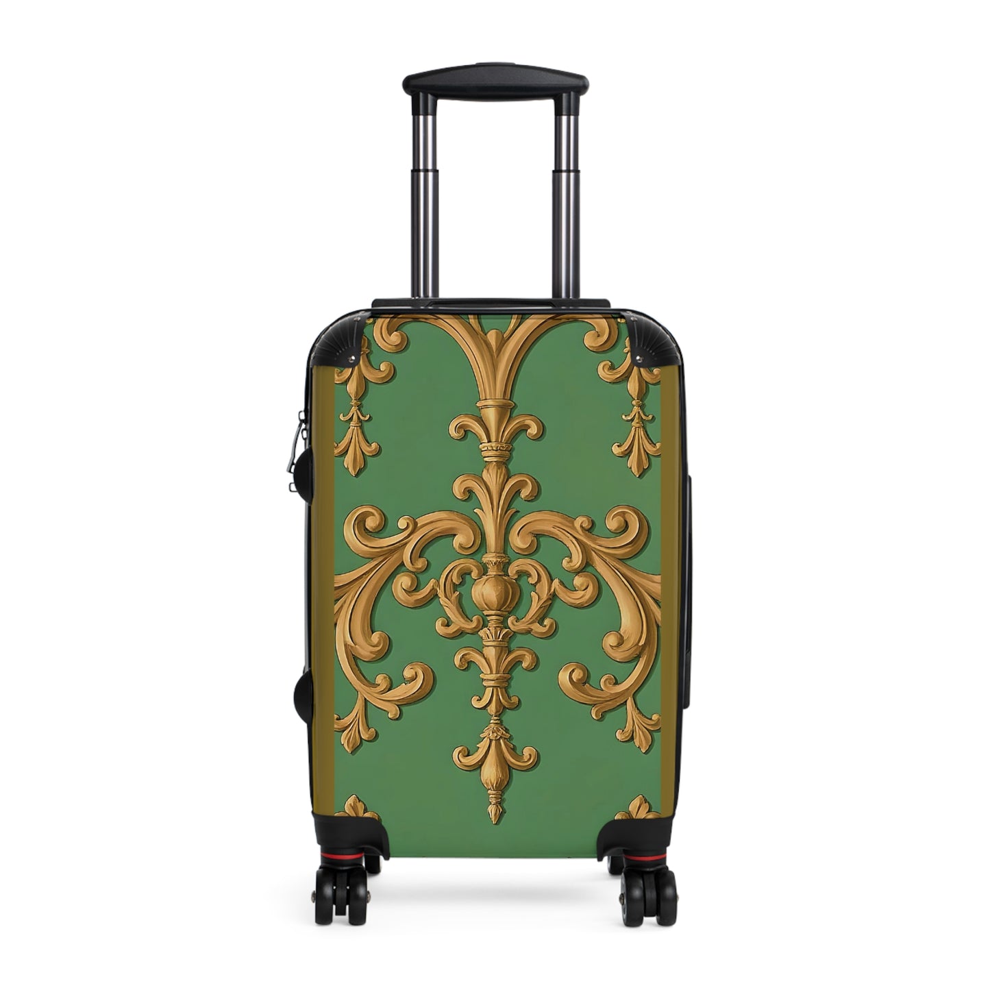 Decorative Luggage - Olive Green Striped Rococo
