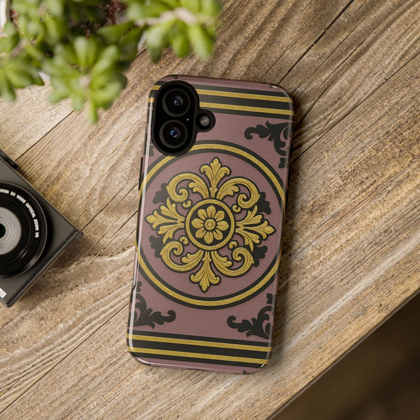 Gilded Mauve With Gold-Black Baroque Tough Cases